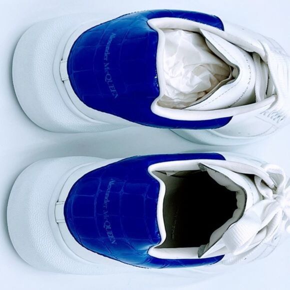 ALEXANDER MCQUEEN Sneakers Royal Blue Croc Embossed Womens 11.5 US 41.5 EU - Picture 3 of 8